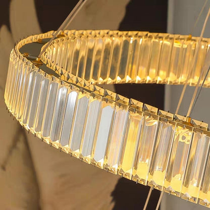 Modern Front Entryway Chandelier 3/4/5/6/7 Rings Crystal Gold/ Chrome Finish Ceiling Lamp - Richardrider