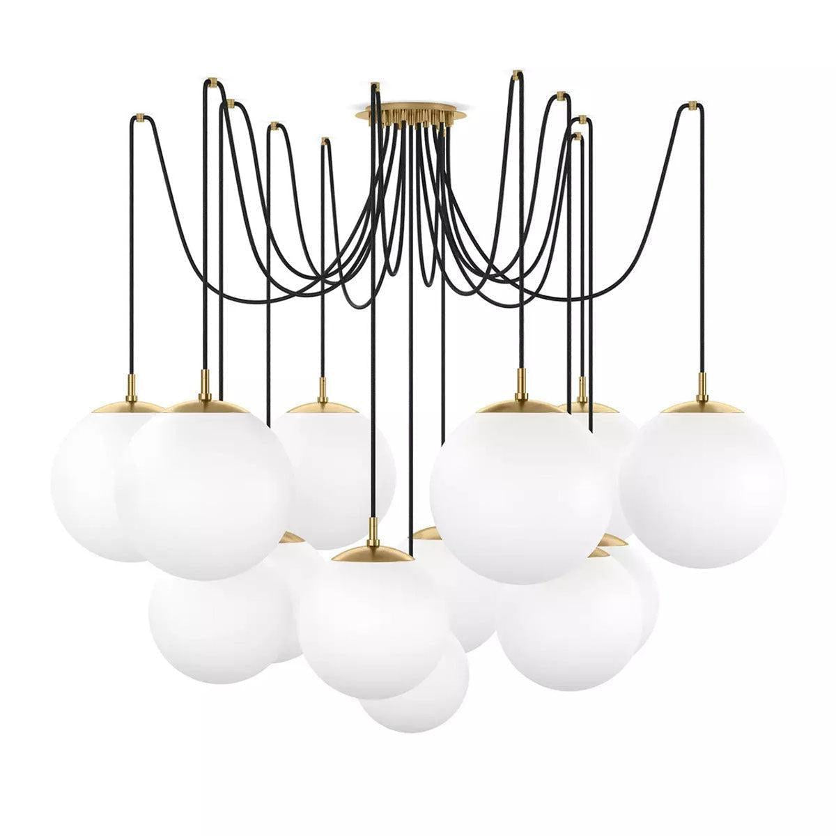 Art Crystal Ball Spider Chandelier Opal Matte Glass - Richardrider
