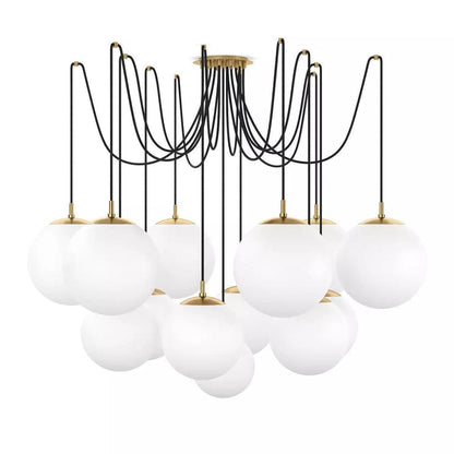 Art Crystal Ball Spider Chandelier Opal Matte Glass - Richardrider