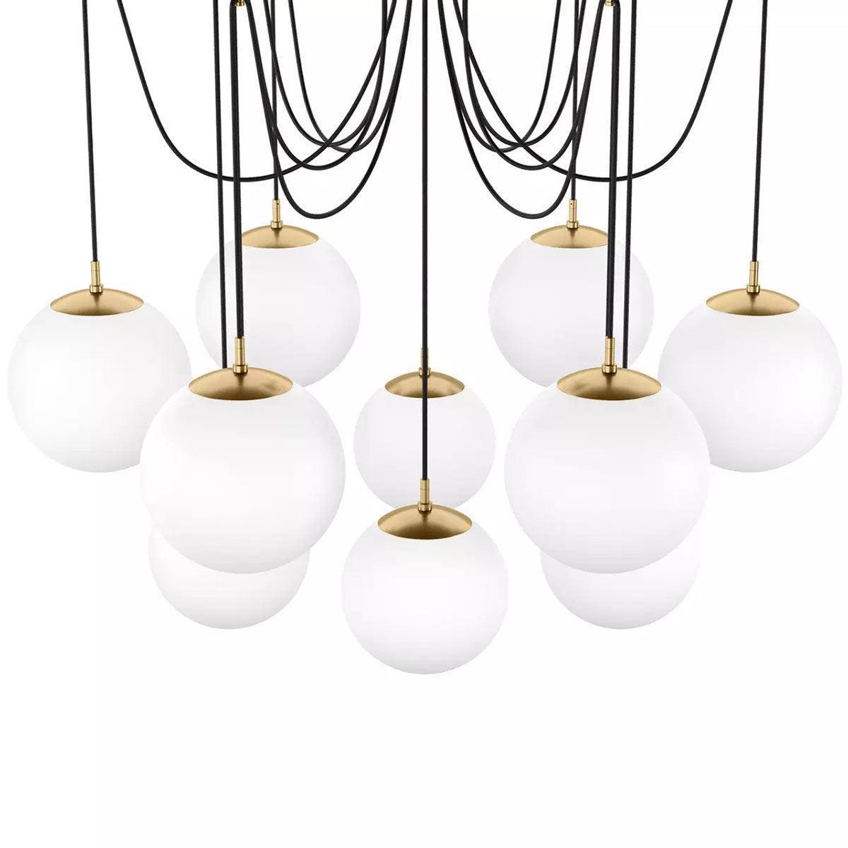Art Crystal Ball Spider Chandelier Opal Matte Glass - Richardrider