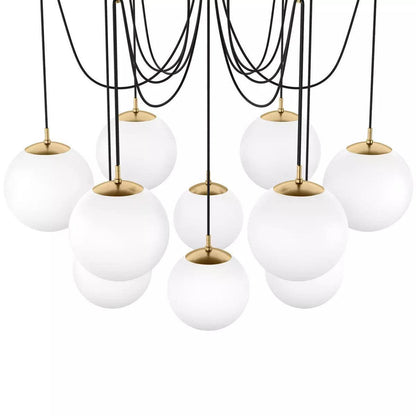 Art Crystal Ball Spider Chandelier Opal Matte Glass - Richardrider