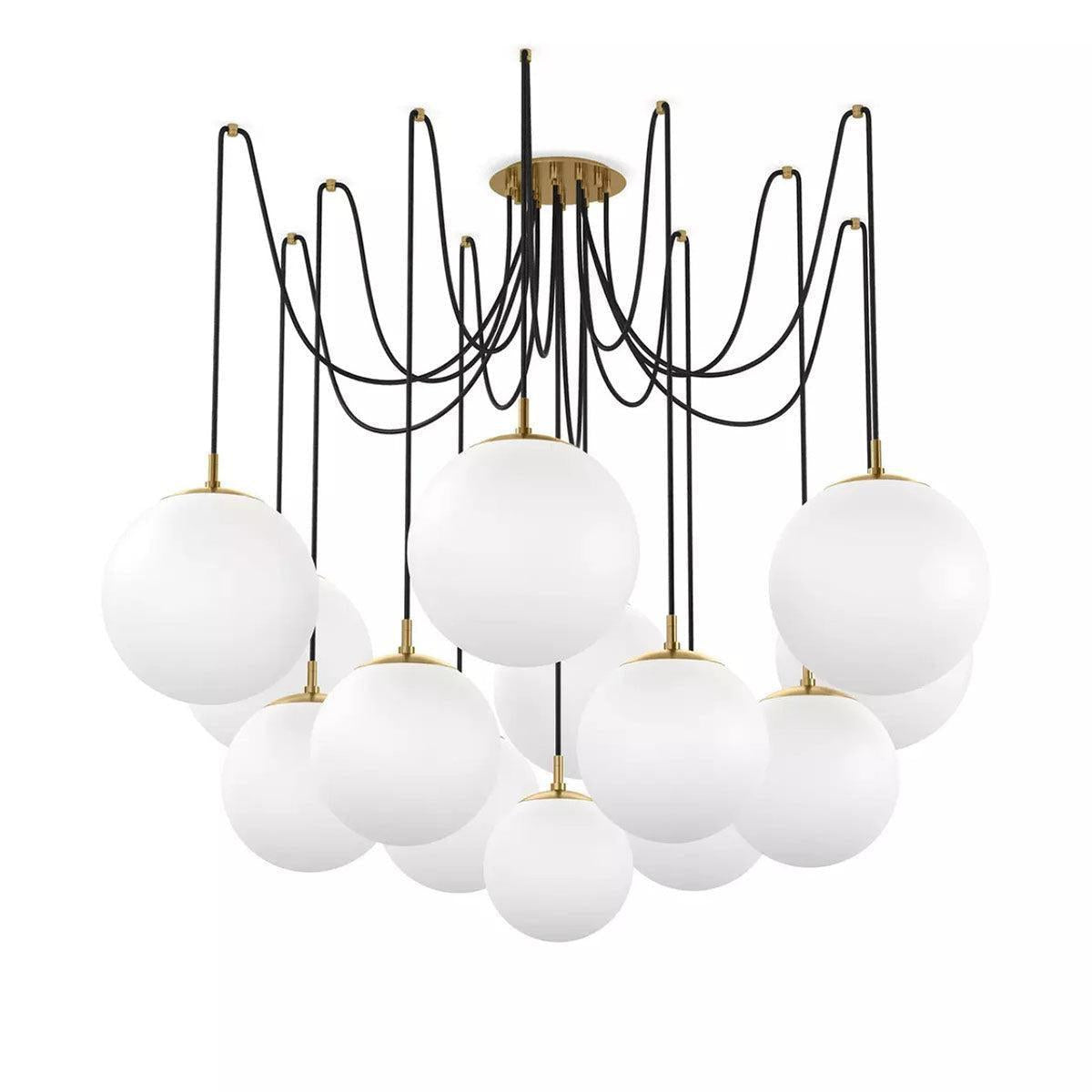 Art Crystal Ball Spider Chandelier Opal Matte Glass - Richardrider