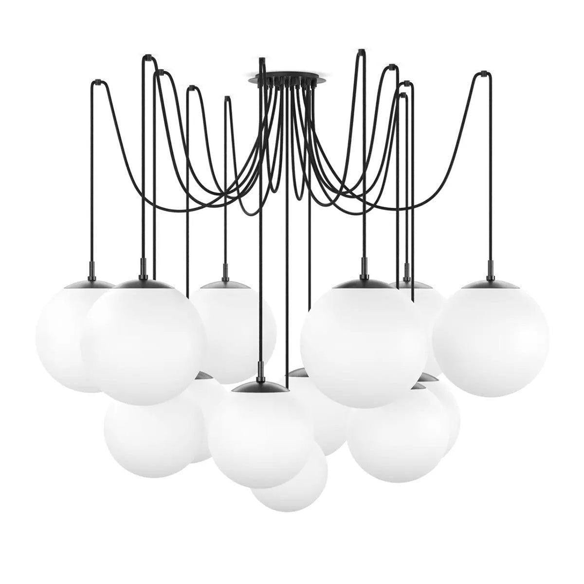 Art Crystal Ball Spider Chandelier Opal Matte Glass - Richardrider