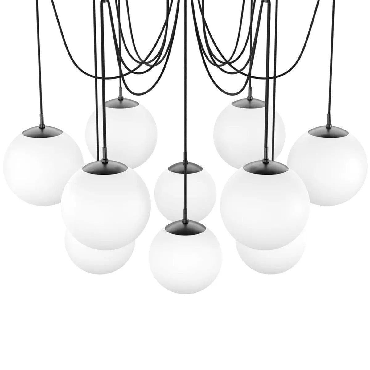 Art Crystal Ball Spider Chandelier Opal Matte Glass - Richardrider