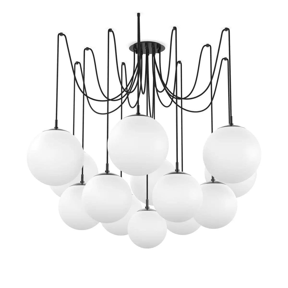 Art Crystal Ball Spider Chandelier Opal Matte Glass - Richardrider