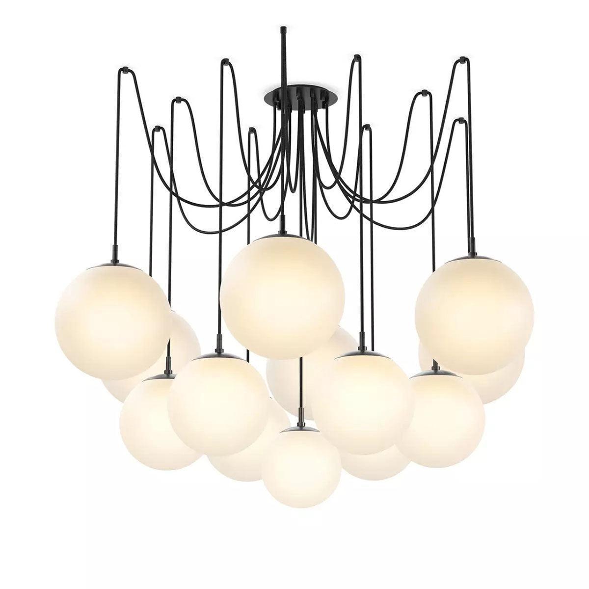 Art Crystal Ball Spider Chandelier Opal Matte Glass - Richardrider