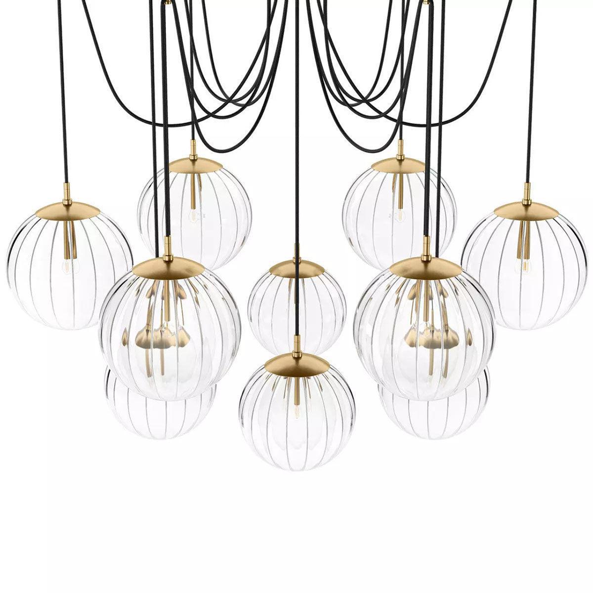 Art Crystal Ball Spider Chandelier Clear Ribbon Glass - Richardrider