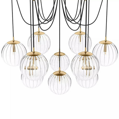 Art Crystal Ball Spider Chandelier Clear Ribbon Glass - Richardrider