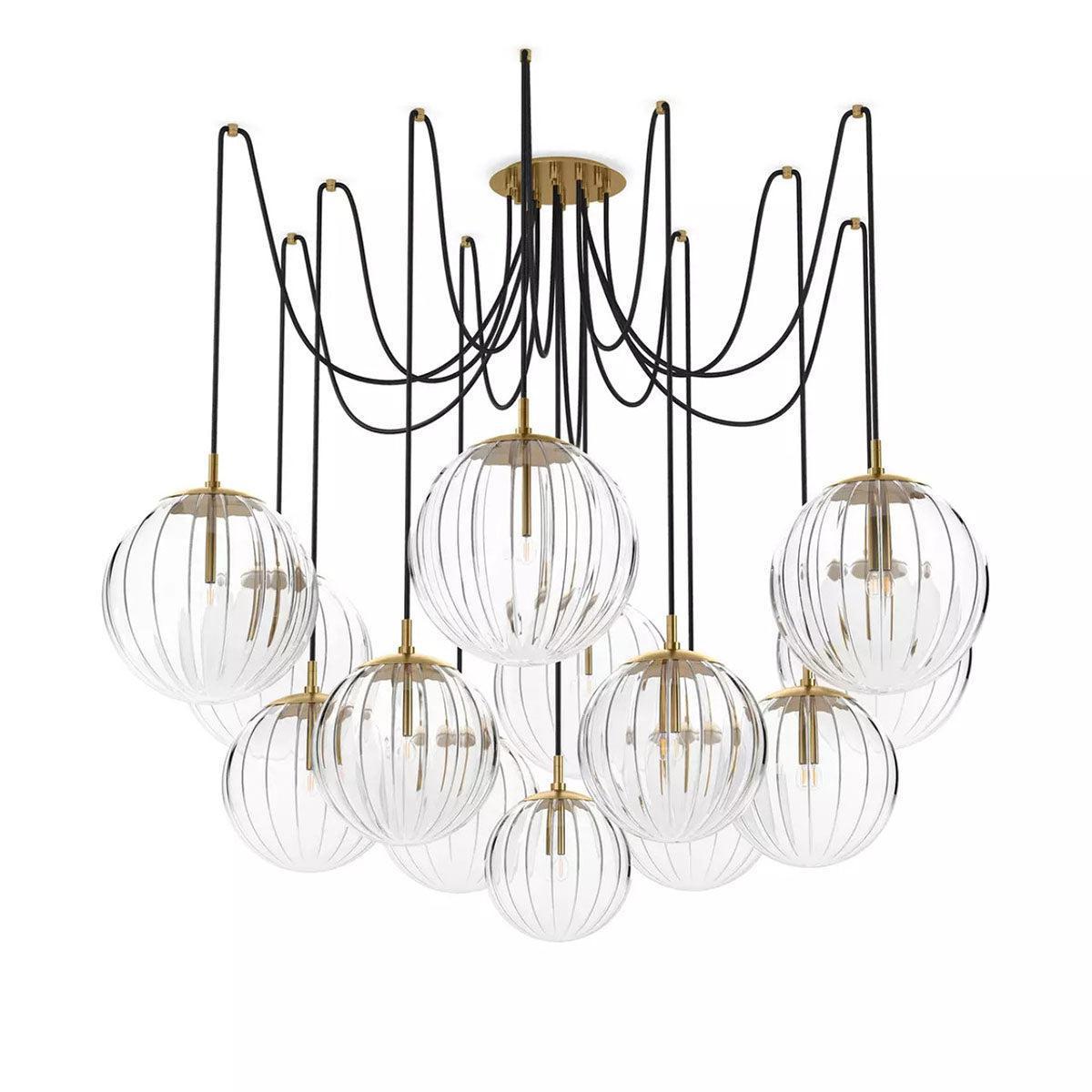 Art Crystal Ball Spider Chandelier Clear Ribbon Glass - Richardrider
