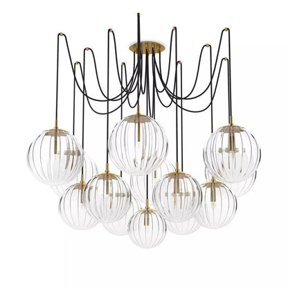 Art Crystal Ball Spider Chandelier Clear Ribbon Glass - Richardrider