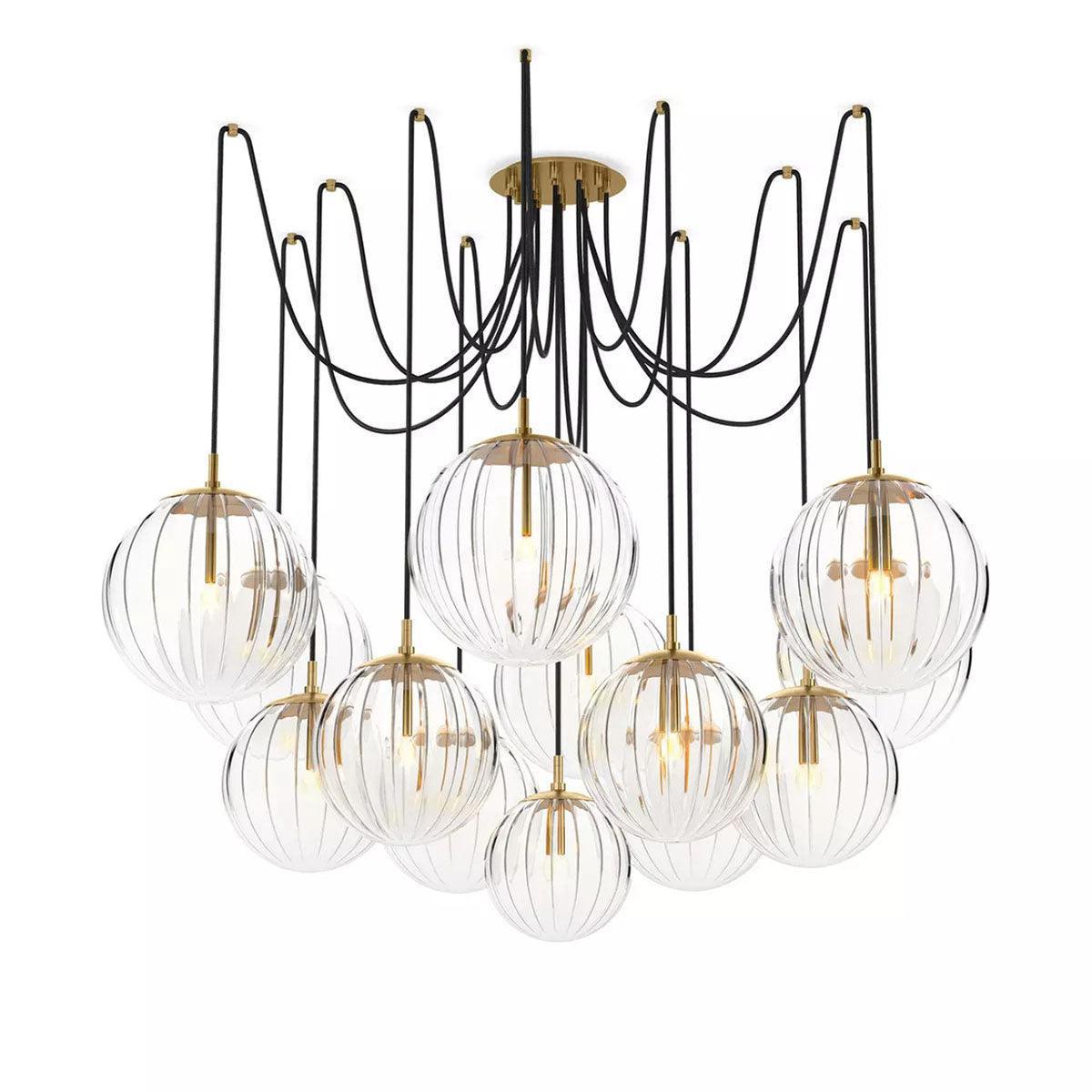 Art Crystal Ball Spider Chandelier Clear Ribbon Glass - Richardrider