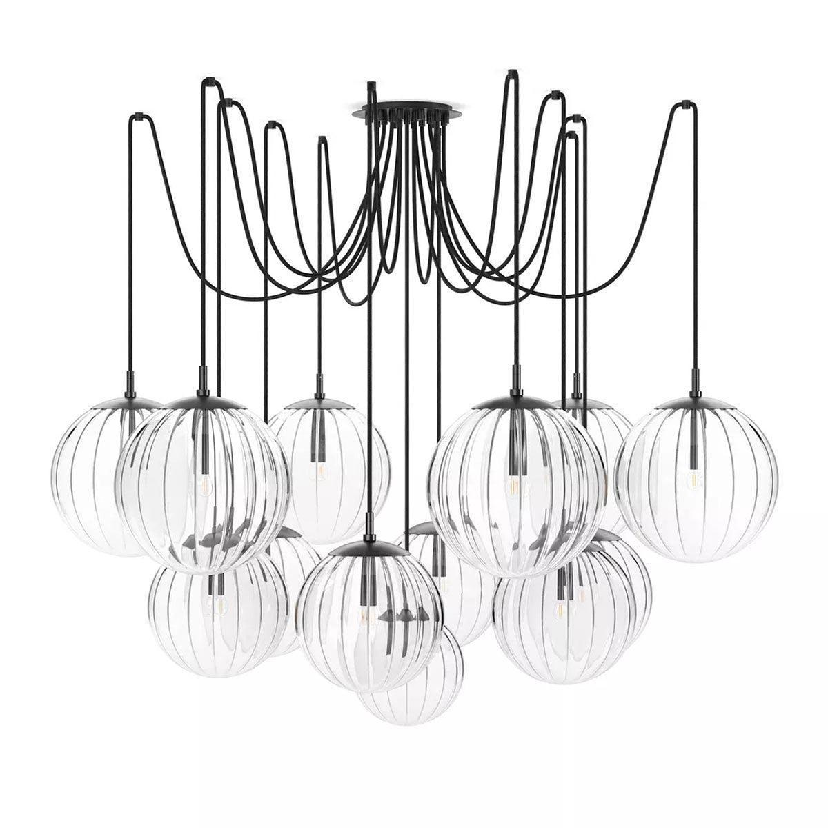 Art Crystal Ball Spider Chandelier Clear Ribbon Glass - Richardrider