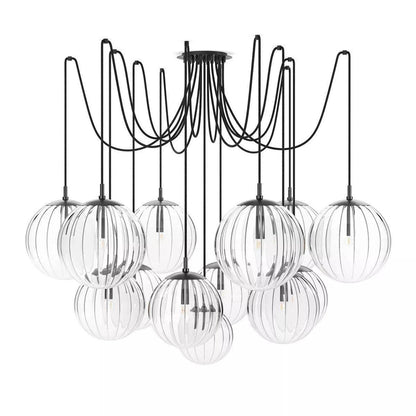 Art Crystal Ball Spider Chandelier Clear Ribbon Glass - Richardrider