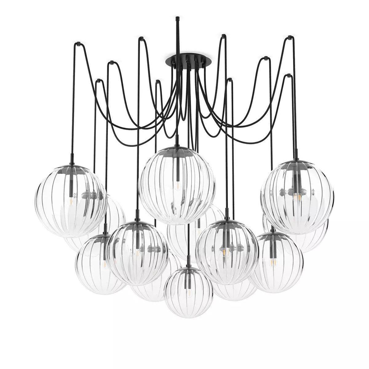Art Crystal Ball Spider Chandelier Clear Ribbon Glass - Richardrider