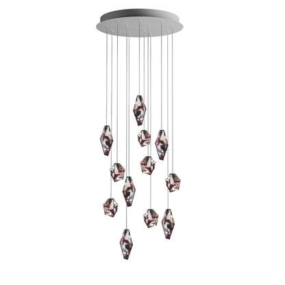 Nivocyn Round LED Chandelier Fragmentglass & Metal 11.4"D
