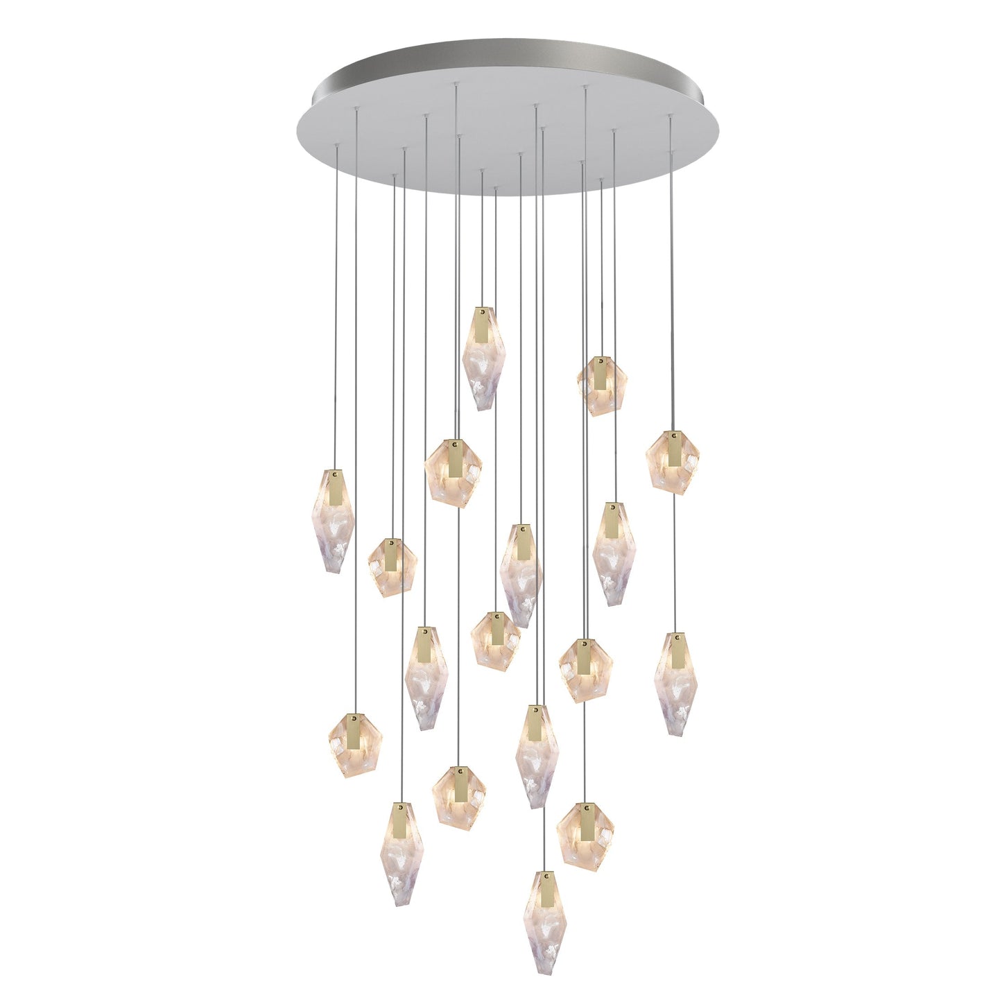 Nivocyn Round LED Chandelier Fragmentglass & Metal 11.4"D