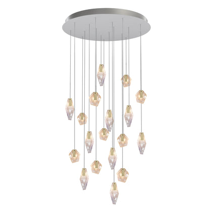 Nivocyn Round LED Chandelier Fragmentglass & Metal 11.4"D