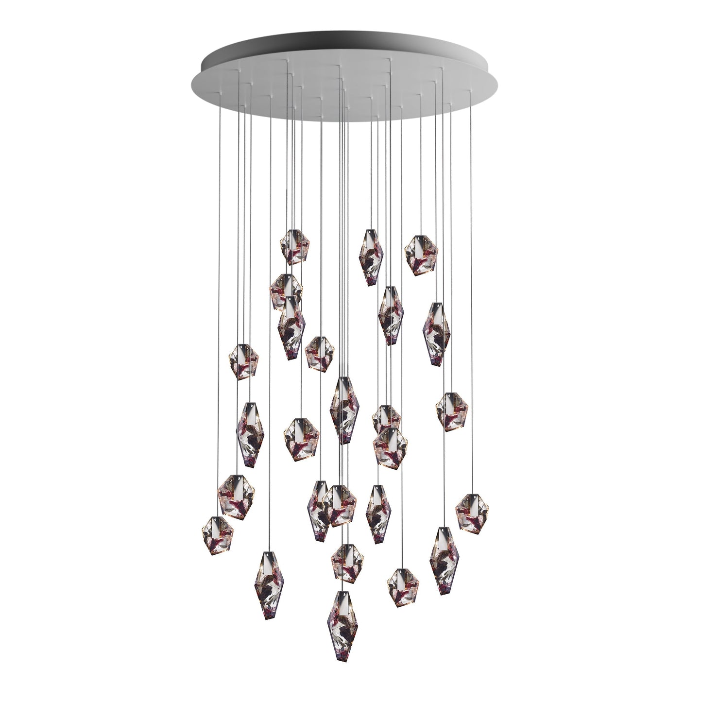 Nivocyn Round LED Chandelier Fragmentglass & Metal 11.4"D
