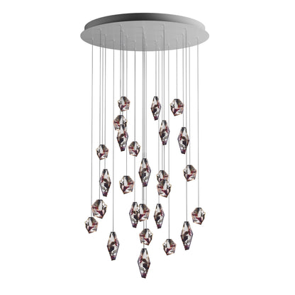 Nivocyn Round LED Chandelier Fragmentglass & Metal 11.4"D