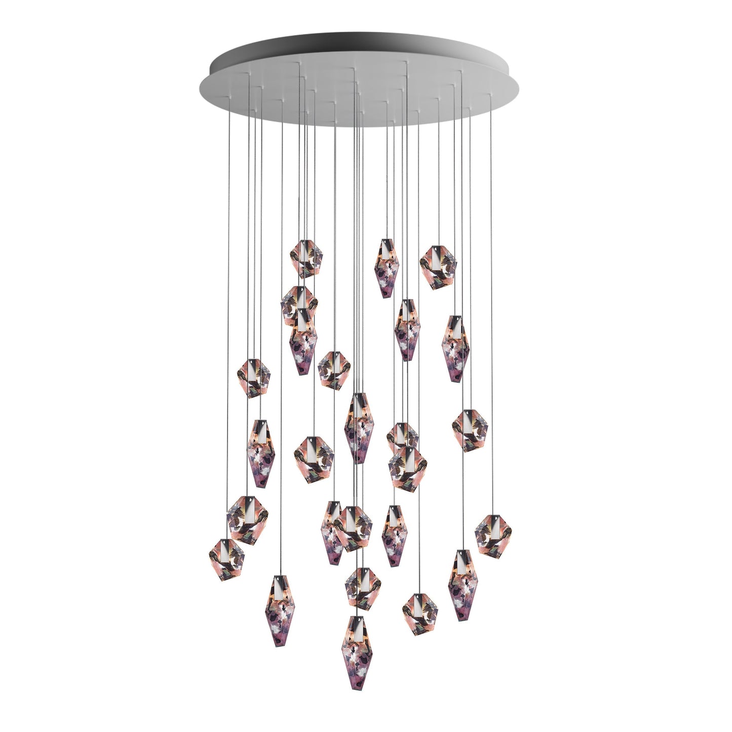 Nivocyn Round LED Chandelier Fragmentglass & Metal 11.4"D