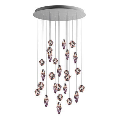 Nivocyn Round LED Chandelier Fragmentglass & Metal 11.4"D