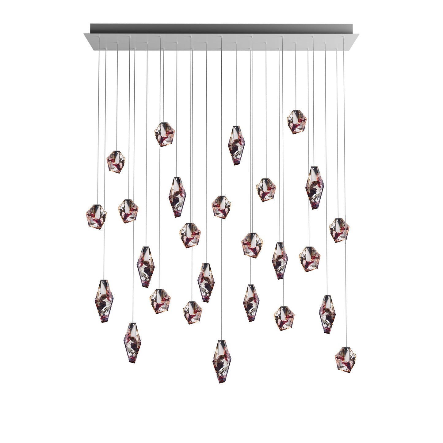 Nivocyn Rectangle LED Chandelier Fragmentglass & Metal 54.9"W