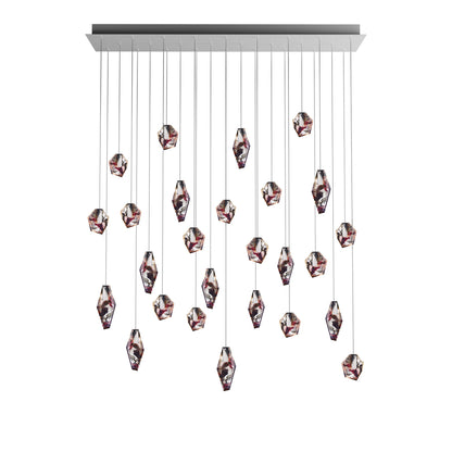 Nivocyn Rectangle LED Chandelier Fragmentglass & Metal 54.9"W