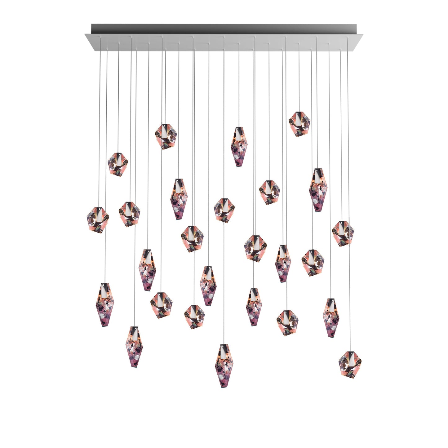 Nivocyn Rectangle LED Chandelier Fragmentglass & Metal 54.9"W