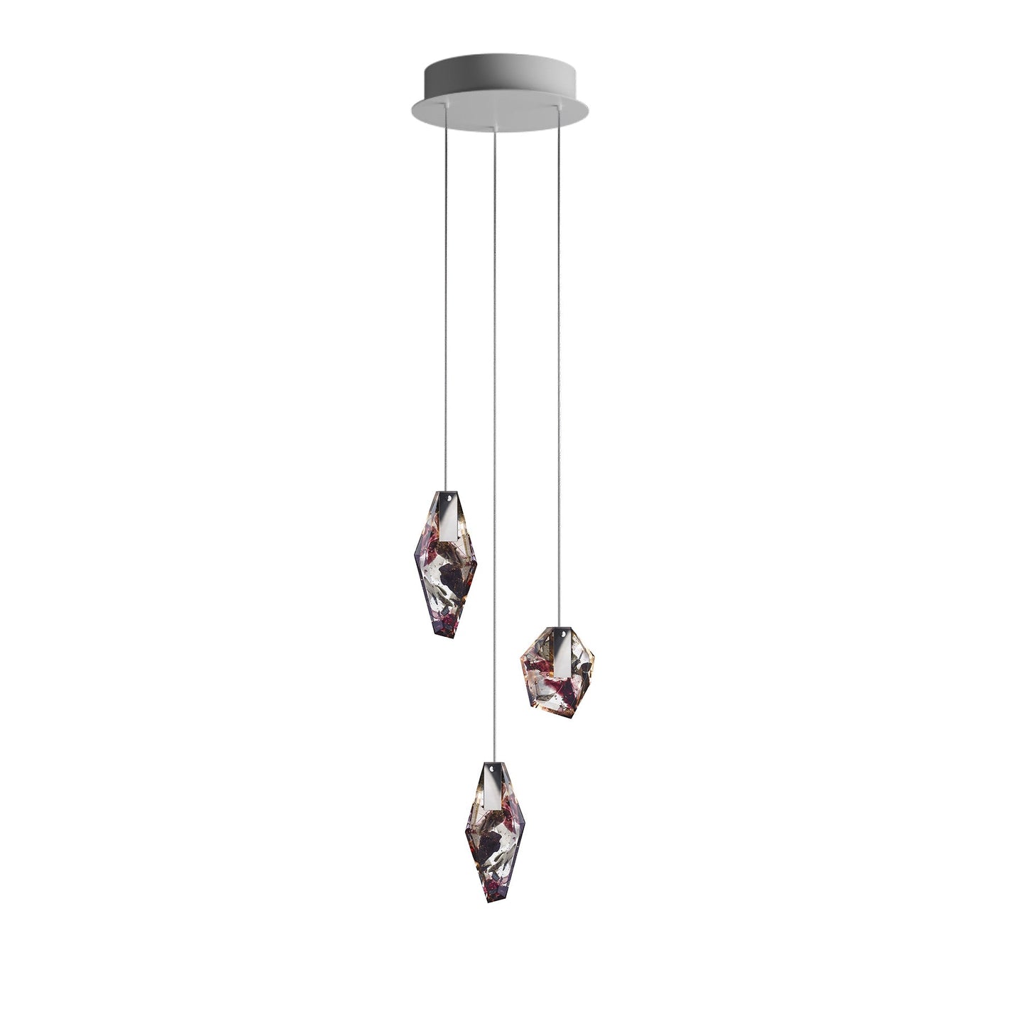Nivocyn Round LED Chandelier Fragmentglass & Metal 11.4"D