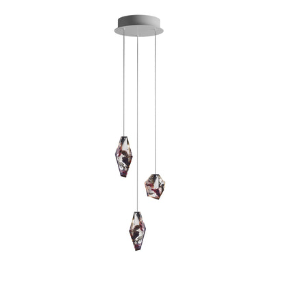 Nivocyn Round LED Chandelier Fragmentglass & Metal 11.4"D