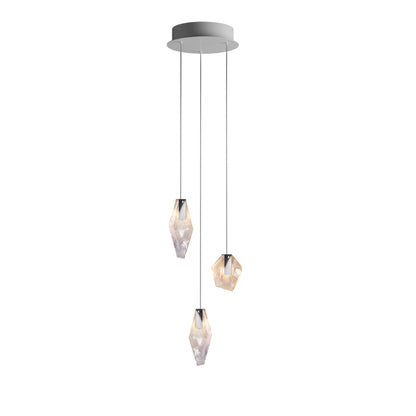 Nivocyn Round LED Chandelier Fragmentglass & Metal 11.4"D