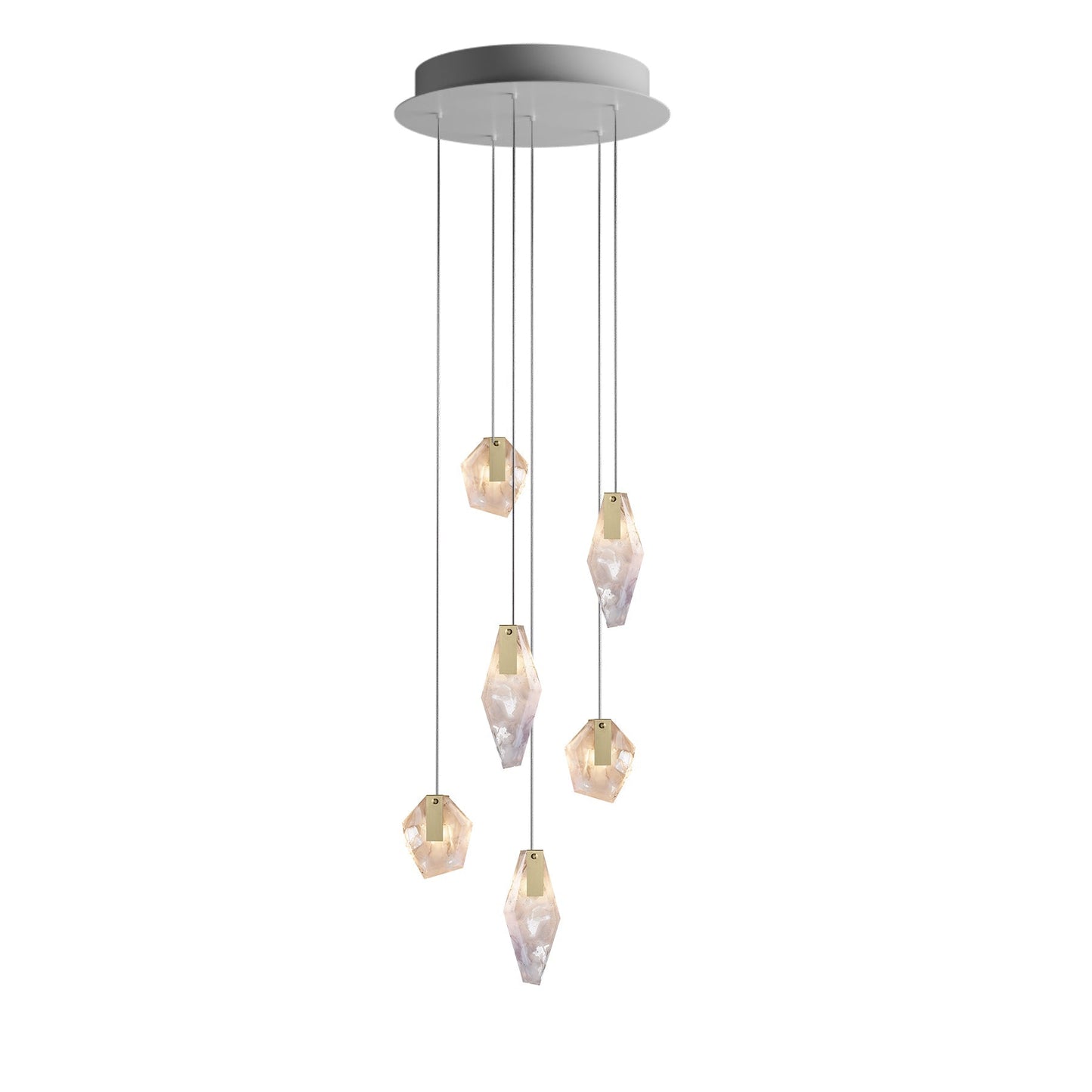 Nivocyn Round LED Chandelier Fragmentglass & Metal 11.4"D