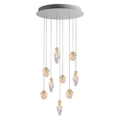 Nivocyn Round LED Chandelier Fragmentglass & Metal 11.4"D