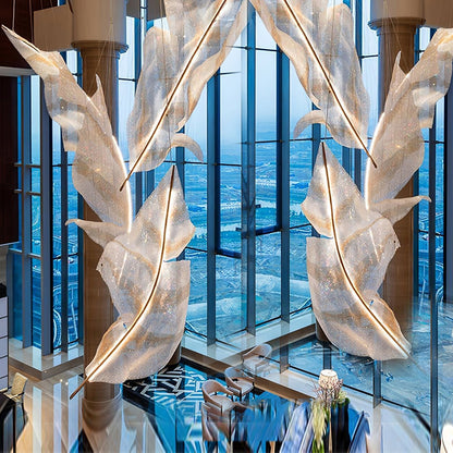 Galaxy Falling Leaves Glass Crystal Spiral Chandelier