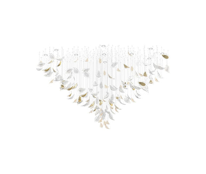 Floating Leaves Meteor Shower Crystal Spiral Chandelier