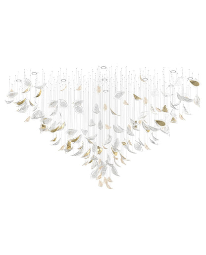 Floating Leaves Meteor Shower Crystal Spiral Chandelier