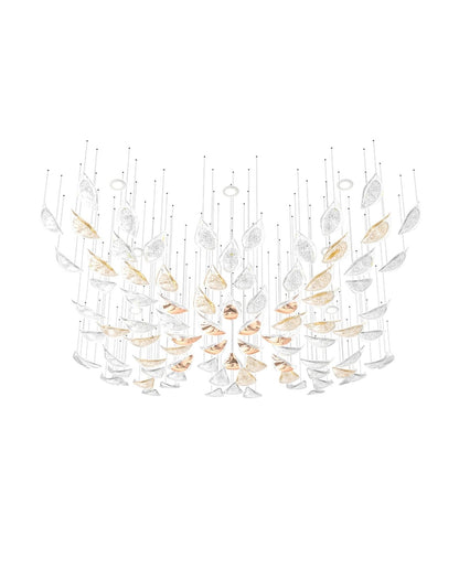 Floating Leaves Meteor Shower Crystal Spiral Chandelier