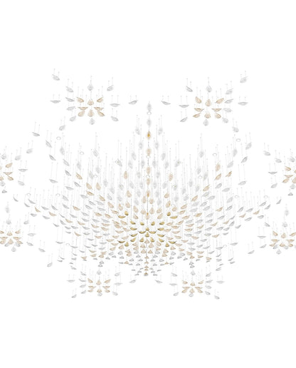 Floating Leaves Meteor Shower Crystal Spiral Chandelier