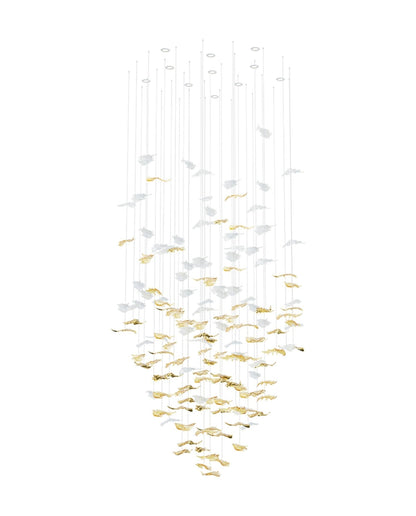 Galaxy Flying Leaves Meteor Shower Crystal Spiral Chandelier