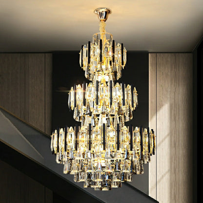 Foyer 3 Layers Extra Large Crystal Chandelier For Living Room Staircase Ceiling Lighting Fixture - Richardrider