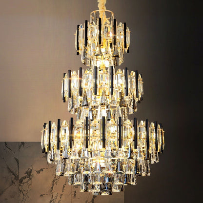 Foyer 3 Layers Extra Large Crystal Chandelier For Living Room Staircase Ceiling Lighting Fixture - Richardrider