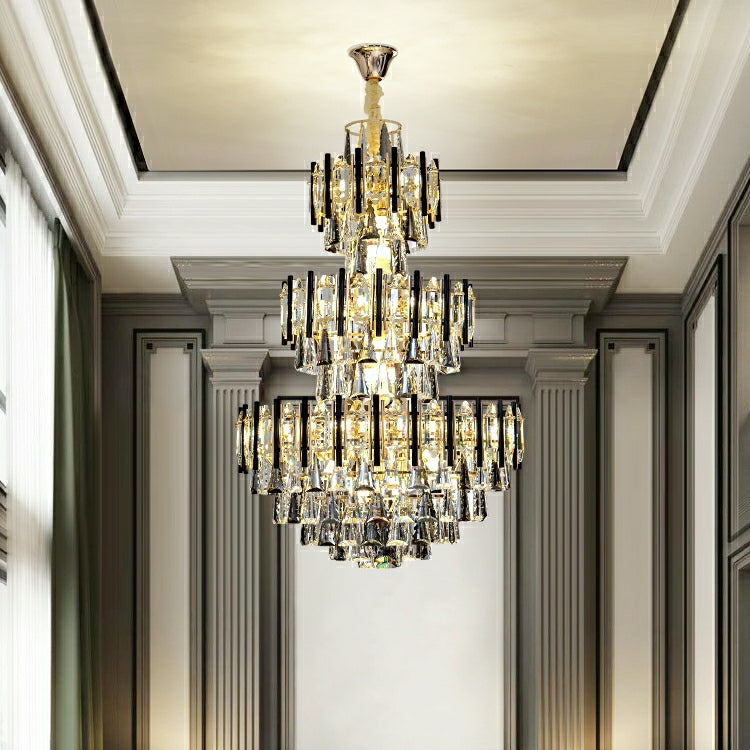 Foyer 3 Layers Extra Large Crystal Chandelier For Living Room Staircase Ceiling Lighting Fixture - Richardrider