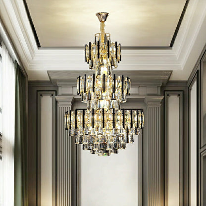 Foyer 3 Layers Extra Large Crystal Chandelier For Living Room Staircase Ceiling Lighting Fixture - Richardrider