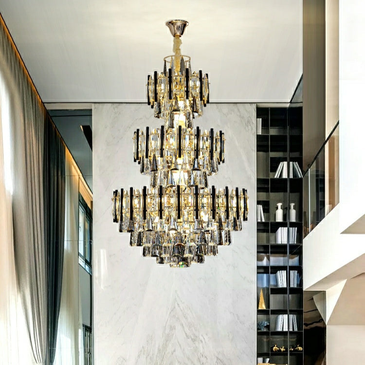 Foyer 3 Layers Extra Large Crystal Chandelier For Living Room Staircase Ceiling Lighting Fixture - Richardrider