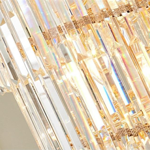 Tiered Foyer Staircase Spiral Crystal Chandelier Hotel Hall/ Entrance High Ceiling Pendant Lighting Fixture - Richardrider