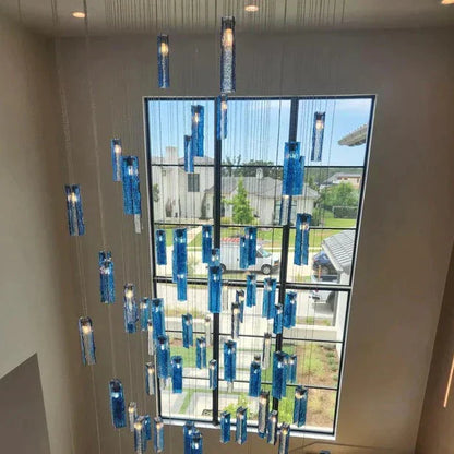 Art Design 1/25/60/84-Light Colorful Rectangle Cluster Glass Tile Pendant/Chandelier - Richardrider