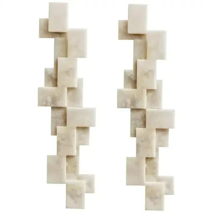 Pair Of Long Wall Sconces in Alabaster - Richardrider