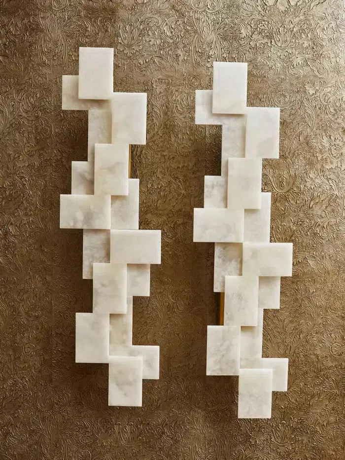 Pair Of Long Wall Sconces in Alabaster - Richardrider