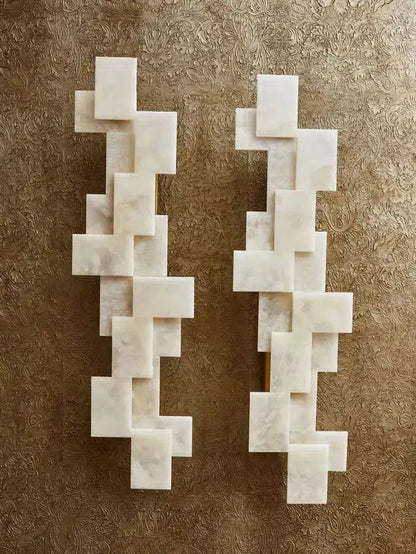 Pair Of Long Wall Sconces in Alabaster - Richardrider