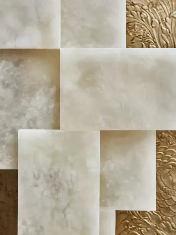 Pair Of Long Wall Sconces in Alabaster - Richardrider